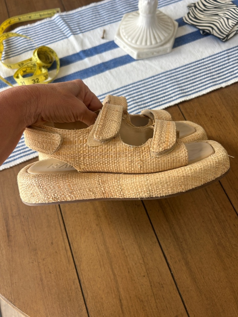 Loeffler Randall Blaise Natural Raffia Platform Sandal size 6 - Picture 8 of 12
